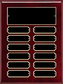12 Plate Rosewood Perpetual Plaque - 9" x 12" 